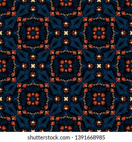 Bandana Print. Women's shawl with floral pattern. Mediterranean wallpaper. Portuguese tile azulejo. Turkish ornament. Spanish porcelain. Ceramic dishes.