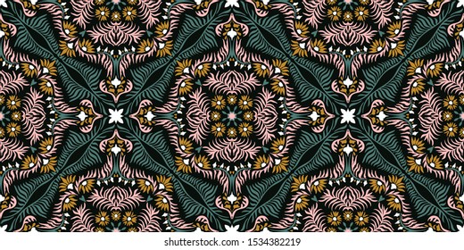 Bandana print. Women's shawl with floral pattern. Mediterranean wallpaper. Portuguese tile azulejo. Turkish ornament. Spanish porcelain. Ceramic dishes. 