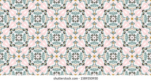 Bandana print. Women's shawl with floral pattern. Mediterranean wallpaper.