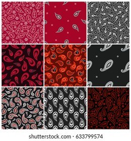 Bandana seamless oriental  pattern, vector