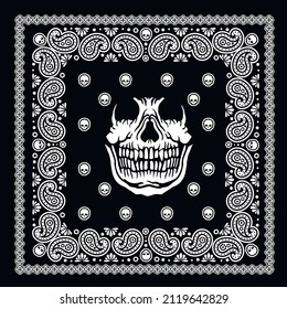 bandana with skull mask and paisley