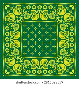 bandana skull rose drawing