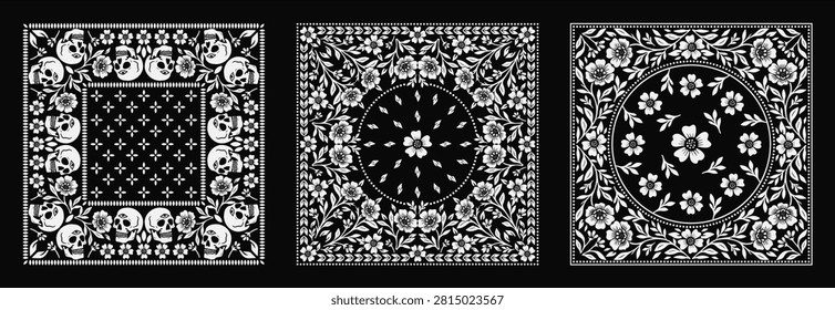 bandana skull rose drawing