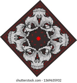 bandana with skull - Vector