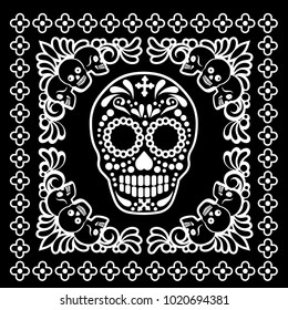 bandana with sugar skull