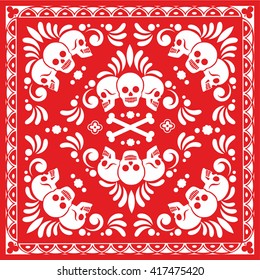 bandana with sugar skull