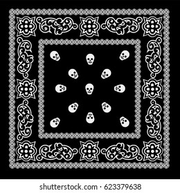 bandana with sugar skull