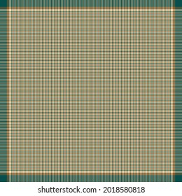 Bandana vector for autumn in brown, green, beige. Simple square houndstooth graphic background design for silk, satin, wool, cotton scarf, bandana, shawl, hijab, other modern fashion fabric print.