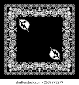 Bandana Vector Skull Illustration Pattern Background