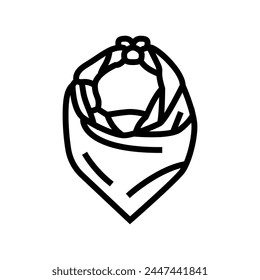 bandana vintage fashion line icon vector. bandana vintage fashion sign. isolated contour symbol black illustration