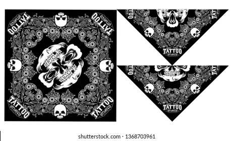 bandanas or bandana skull design paisley vector