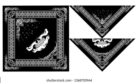 Bandanas Or Bandana Skull Design Paisley Vector