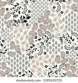 bandanna geometric pattern on of white background