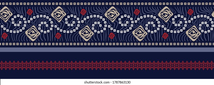 bandanna horizontal border on navy 