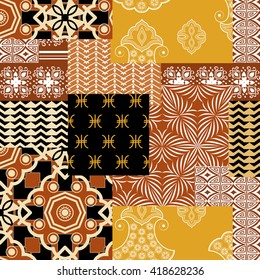 Bandanna patchwork fabric.Seamless pattern in custom colors