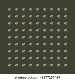 Bandanna pattern maritime pepita floral motif. Arrangement of simple geometric khaki flowers stars. Elegant textile summer fashion accessories. Silk fabric square print block mens head scarf design.