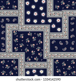 bandanna pattern on navy