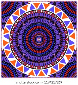 bandanna print with floral pattern. vector illustration. For fabric, textile, bandana, scarg, print.