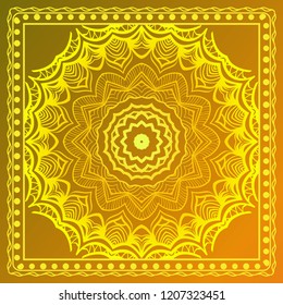 bandanna print with floral pattern. vector illustration. For fabric, textile, bandana, scarg, print