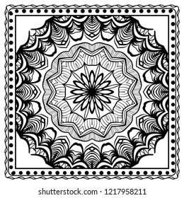 bandanna print with floral pattern. vector illustration. For fabric, textile, bandana, scarg, print
