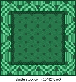 Bandanna Print With Geometric Pattern. Vector Illustration. For Fabric, Textile, Bandana, Scarg, Print