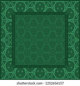 Bandanna Print With Geometric Pattern. Vector Illustration. For Fabric, Textile, Bandana, Scarg, Print
