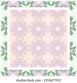 Bandanna Print With Geometric Pattern. Vector Illustration. For Fabric, Textile, Bandana, Scarg, Print