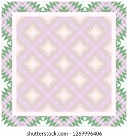 Bandanna Print With Geometric Pattern. Vector Illustration. For Fabric, Textile, Bandana, Scarg, Print
