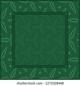 Bandanna Print With Geometric Pattern. Vector Illustration. For Fabric, Textile, Bandana, Scarg, Print