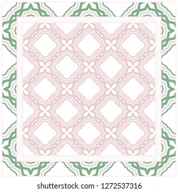 Bandanna Print With Geometric Pattern. Vector Illustration. For Fabric, Textile, Bandana, Scarg, Print