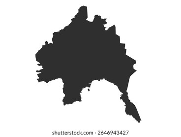 Bandar Lampung city vector map silhouette. Modern, minimalist design for web or print