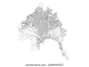  Mapa da estrada de Bandar Lampung. Design limpo e vetorial para visualização de rede rodoviária