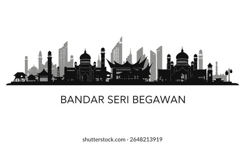 Bandar Seri Begawan Silhouette City Skyline.
