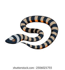 
Banded Sea Krait Under water animal flat vector illustration