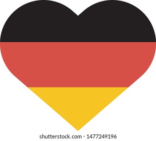 Bandeira da Alemanha em coração (Germany flag heart in portuguese) vector illustration