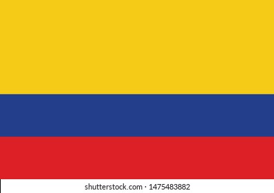 Bandeira da Colombia (Colombia flag in portuguese) vector illustration