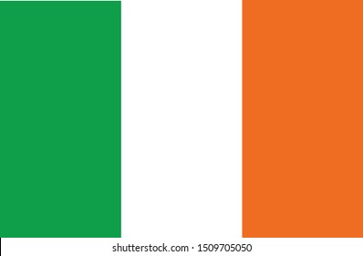 Bandeira da Irlanda (flag of Ireland in portuguese) vector illustration