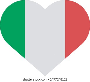 Bandeira da Italia em coração (Italy flag heart in portuguese) vector illustration