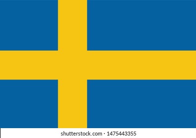 Bandeira da Suecia (Sweden flag in portuguese) vector illustration