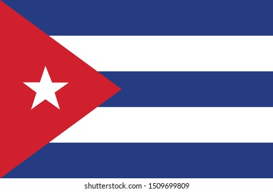 Bandeira de Cuba (flag of Cuba in portuguese) vector illustration