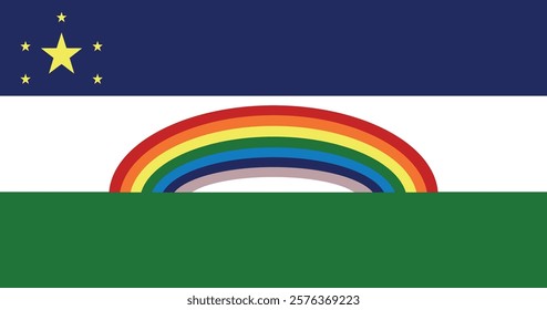 Bandeira De Foz Do Jordao Pr Rainbow Flag (LGBTQ) High Quality Illustration