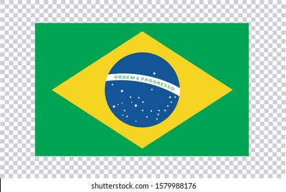 Bandeira do Brasil com fundo transparente (Brazil flag and transparent background in portuguese) vector illustration