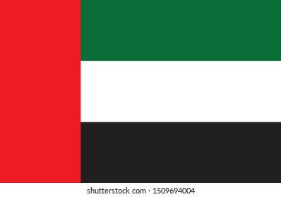 Bandeira dos Emirados Arabes Unidos (flag of United Arab Emirates in portuguese) vector illustration