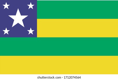 Bandeira oficial de Sergipe, SE, estado do Brasil (Official flag of Sergipe, SE, state of Brazil in portuguese). Vector illustration.