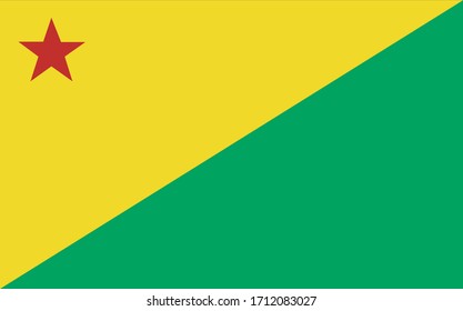 Bandeira oficial do Acre, AC, estado do Brasil (Official flag of Acre, AC, state of Brazil in portuguese). Vector illustration.