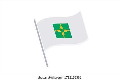 Bandeira oficial do Distrito Federal, DF, estado do Brasil (Official flag of Distrito Federal, DF, state of Brazil in portuguese). Vector illustration.