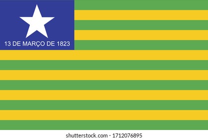 Bandeira oficial do Piaui, PI, estado do Brasil (Official flag of Piaui, PI, state of Brazil in portuguese). Vector illustration.