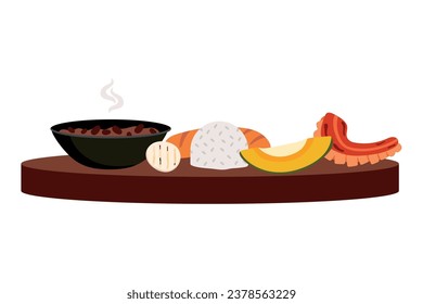 bandeja paisa illustration vector isolated