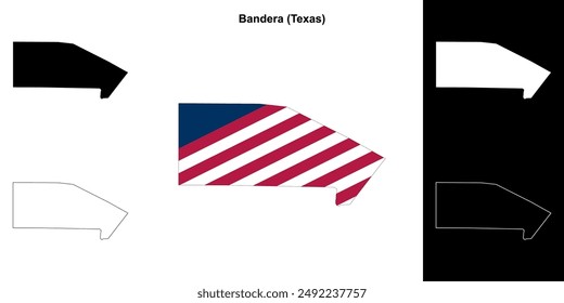 Bandera County (Texas) outline map set