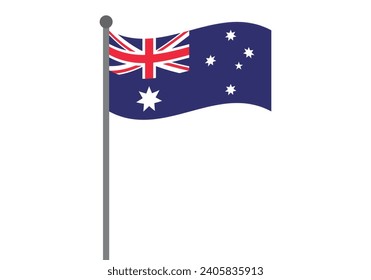 Bandera de Australia en fondo blanco.